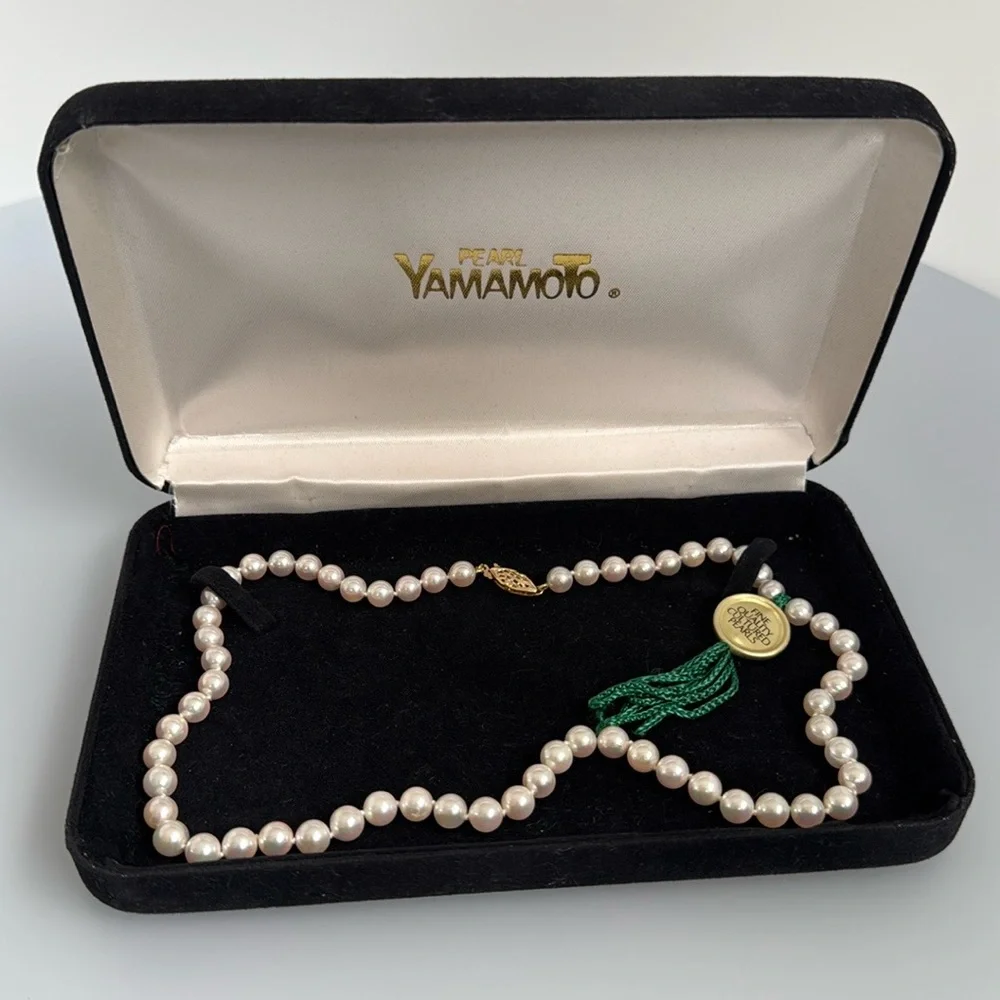 YAMAMOTO PEARL 14k real solid gold necklace